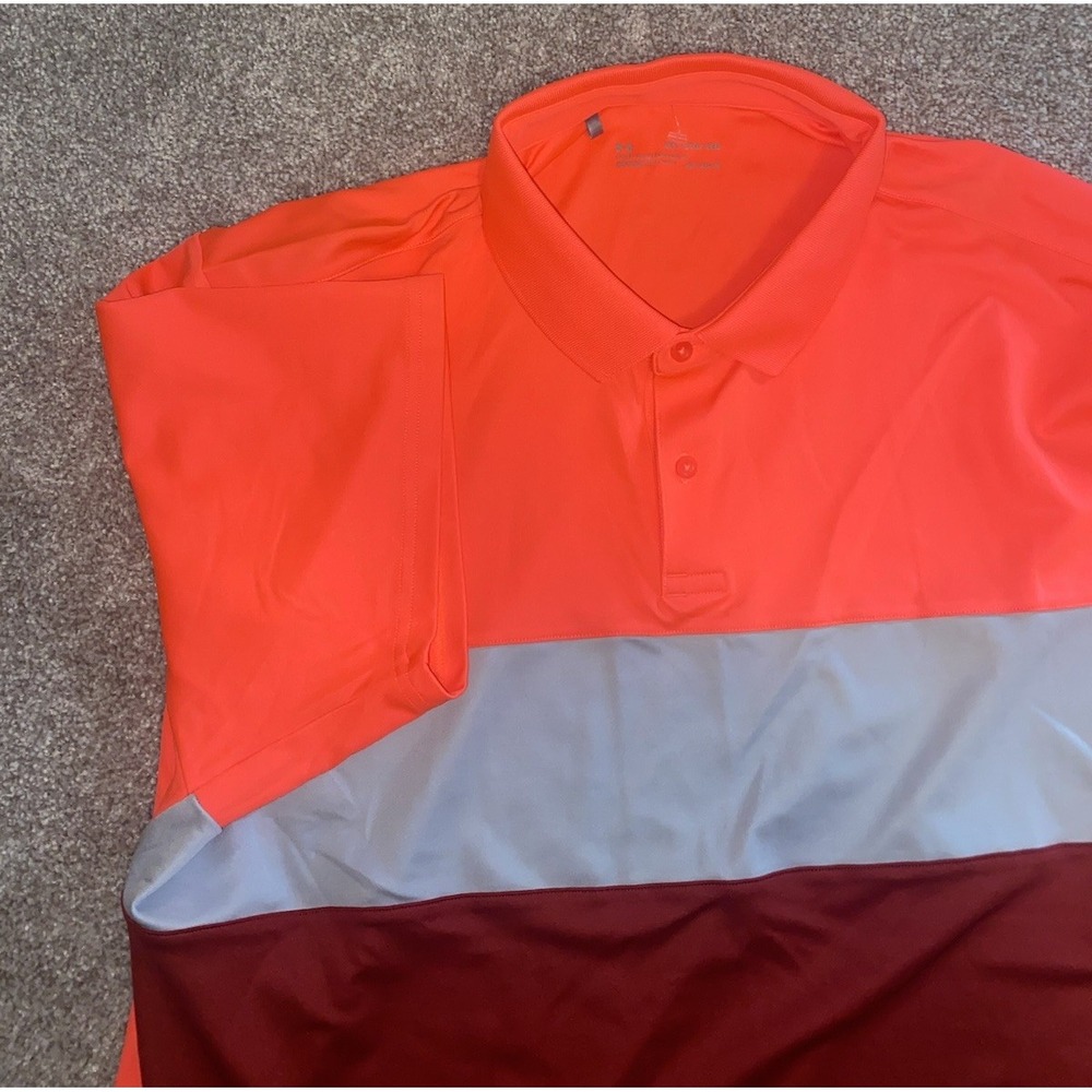 Under Armour THE HEAT GEAR Short Sleeve Polo Golf Shirt‎ Men XXL Color Block